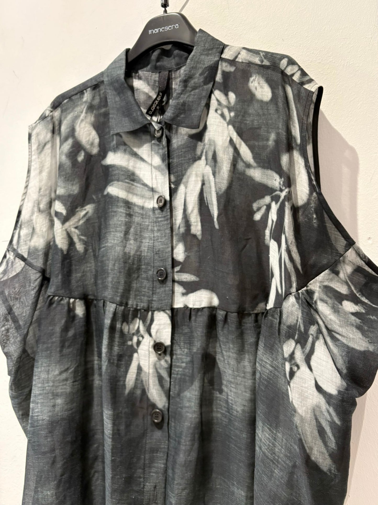 MANESERA - Camicia stampa floreale, Nero