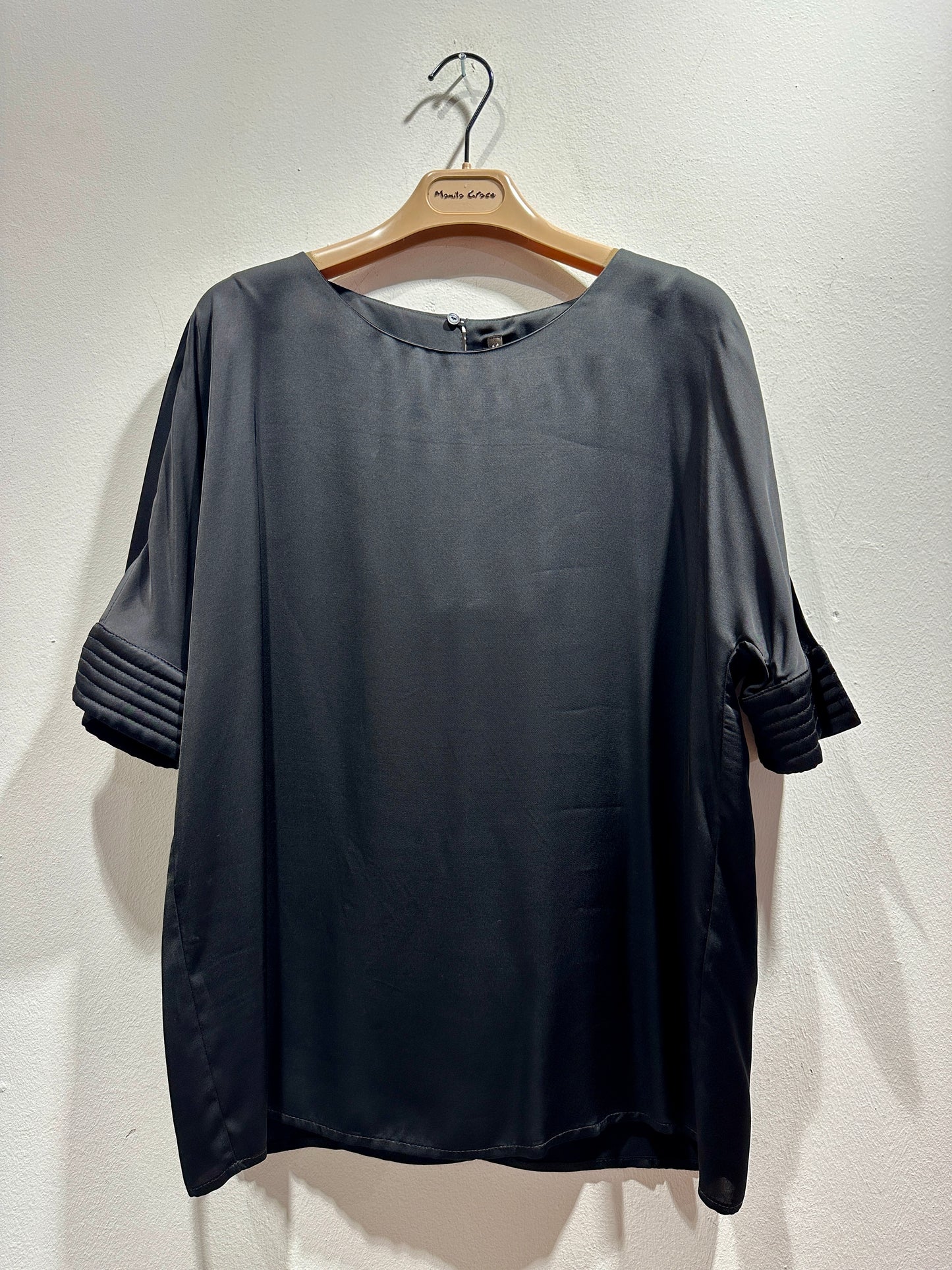 MANILA GRACE - Blusa con impunture, Nero