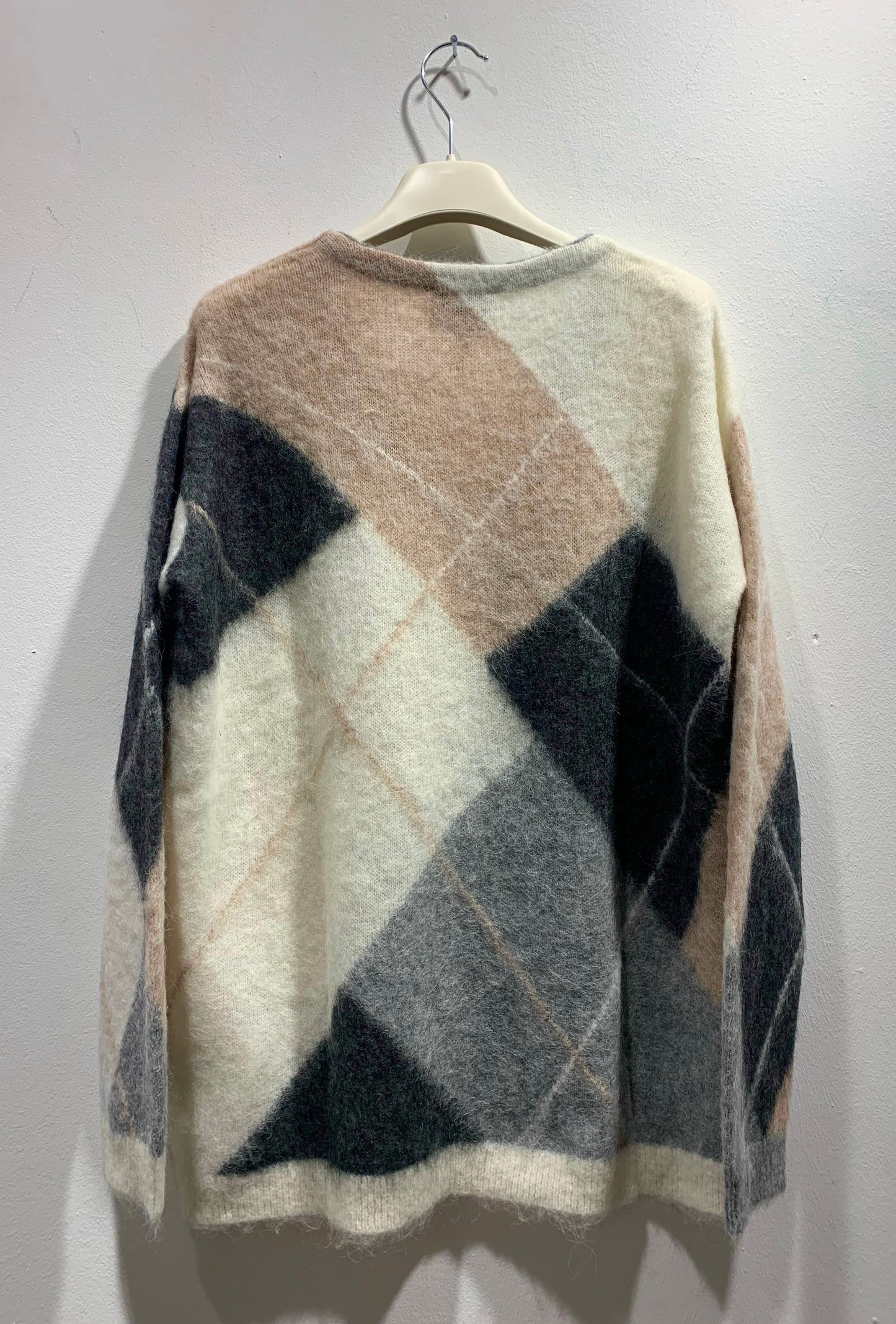 ALESSIA SANTI - Maglia rombi misto lana e alpaca, Beige