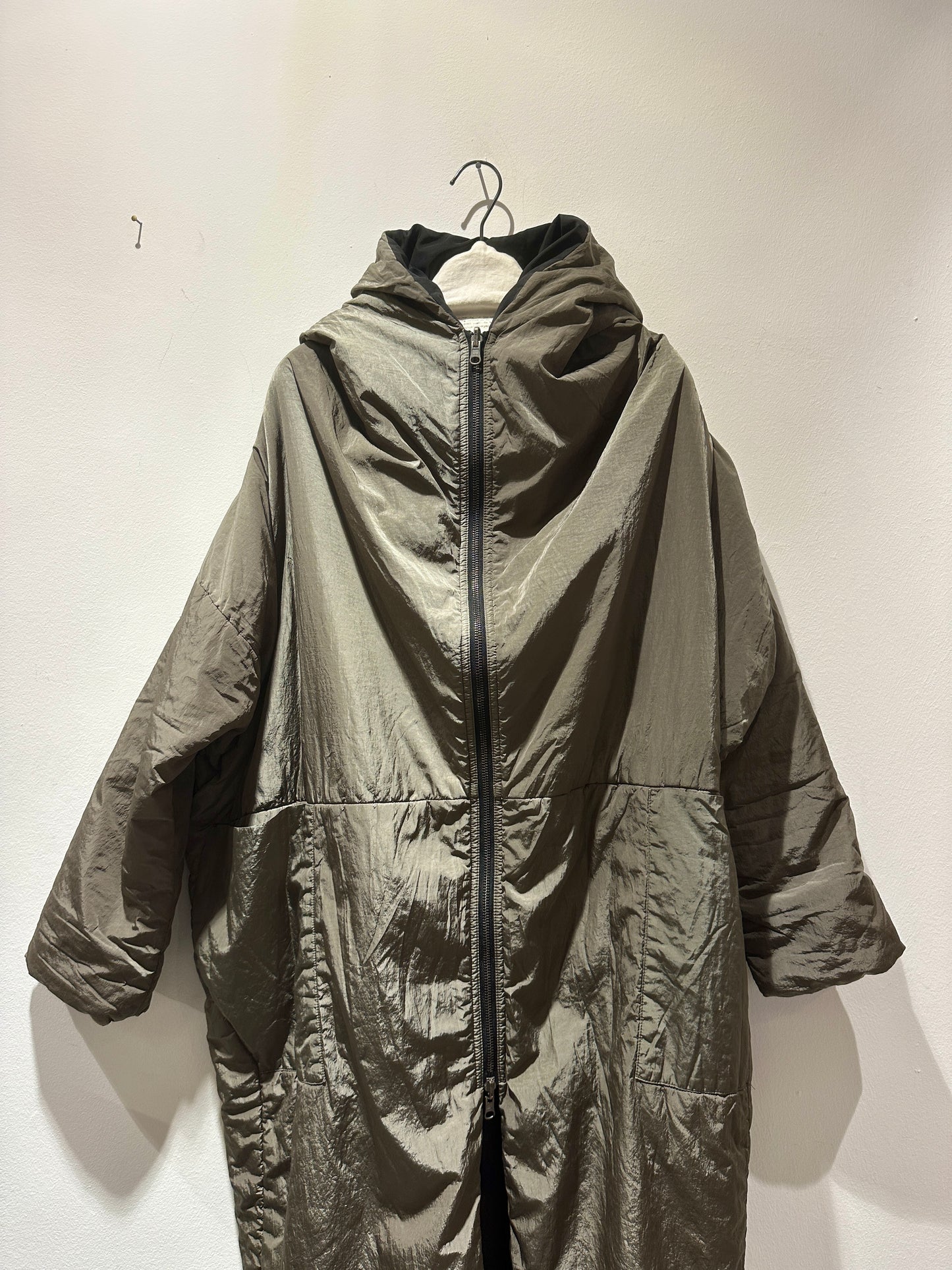 KIMONORAIN - Piumino lungo reversibile, Marron Glacè