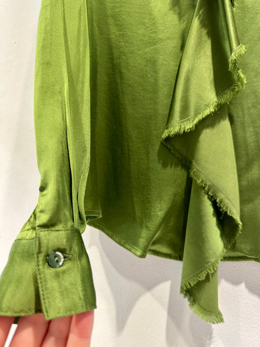 ALESSIA SANTI - Blusa volant, Verde