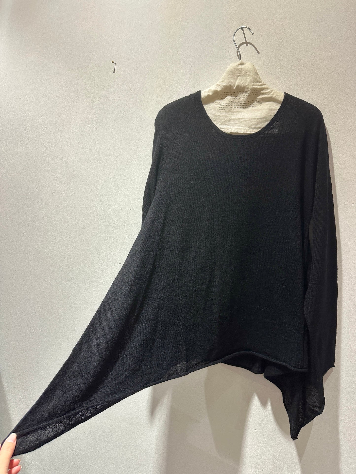 RUNDHOLZ - Maglia svasata misto lana, Black