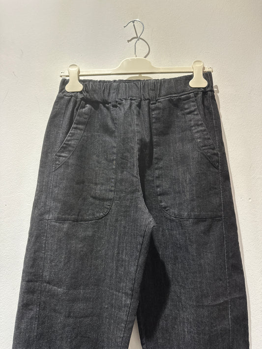 ThiPo - Pantalone denim curva, Nero