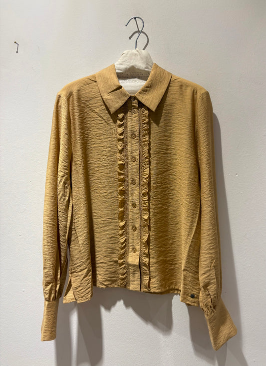 SURKANA - Camicia in viscosa con volant, Beige