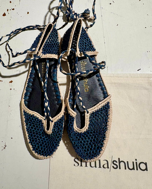 SHUIA SHUIA - Sandalo Rabat, Blu/Naturale
