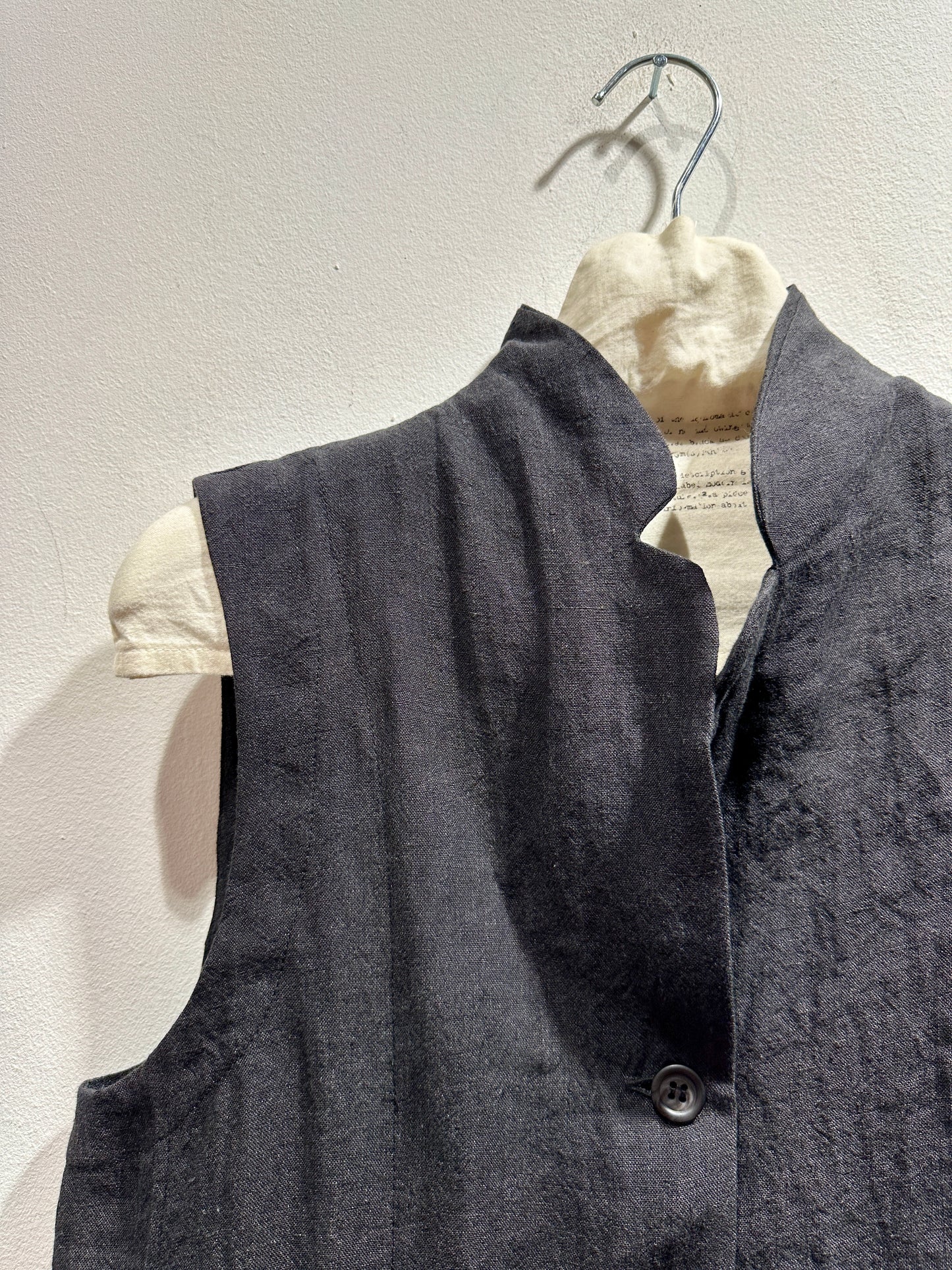 MAMA B - Gilet in lino Kimchi A, Antracite