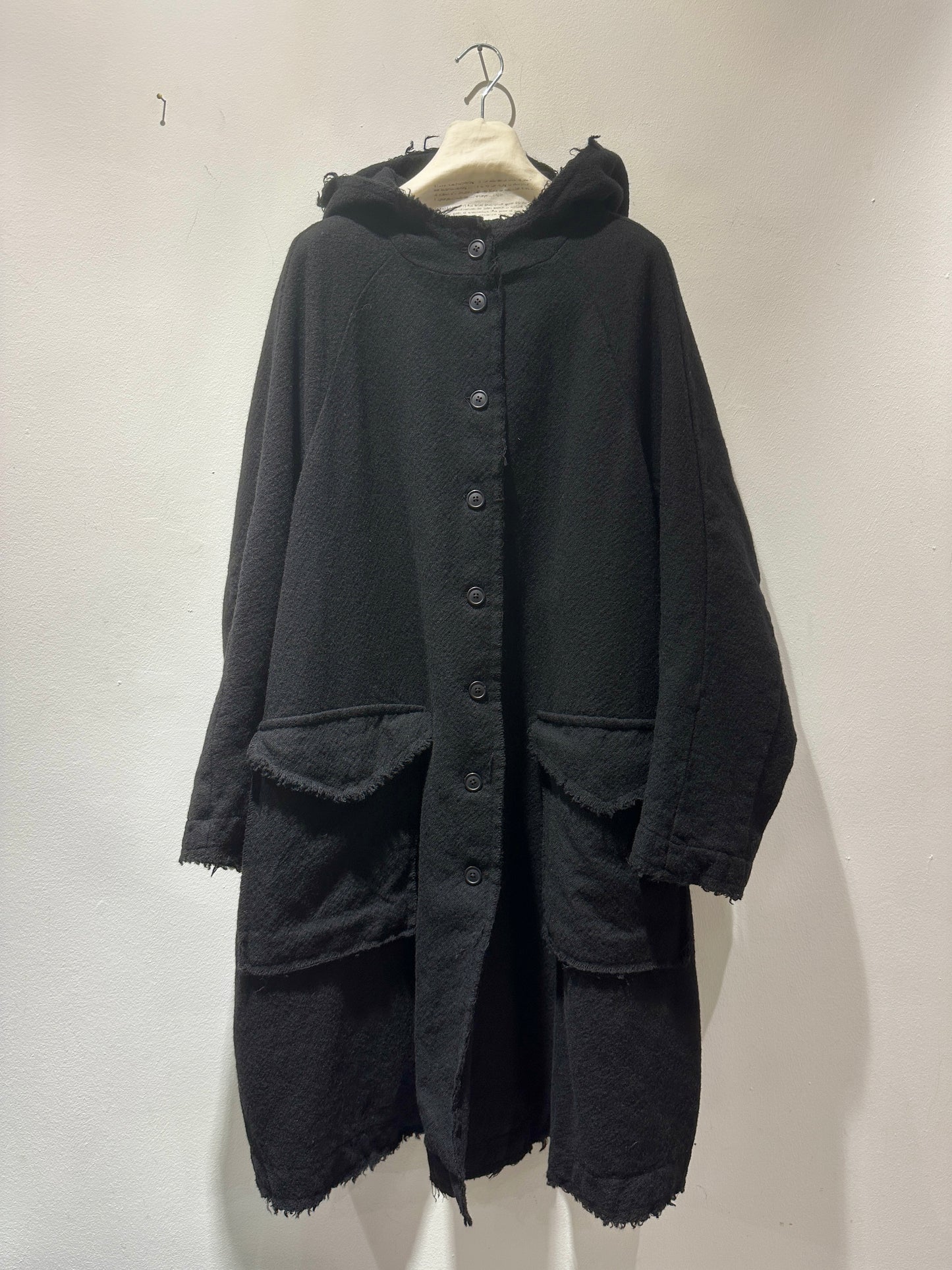 RUNDHOLZ - Cappotto in lana con cappuccio, Black