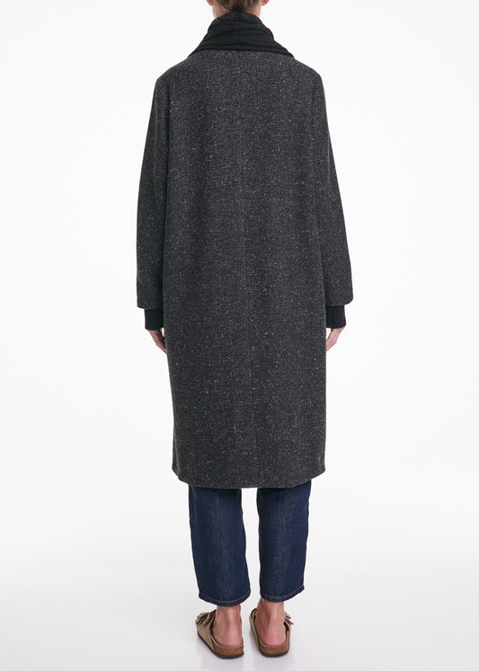 ALESSIA SANTI - Cappotto lungo misto lana, Nero