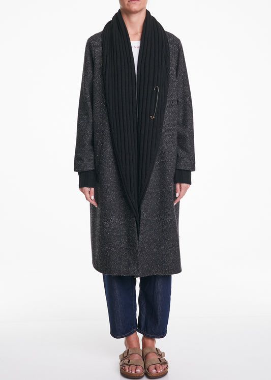 ALESSIA SANTI - Cappotto lungo misto lana, Nero