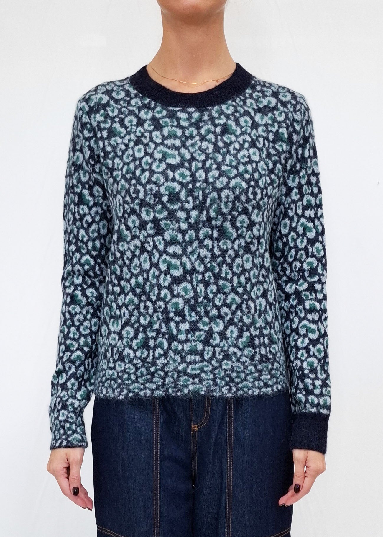 ALESSIA SANTI - Maglione misto alpaca stampato, Blu