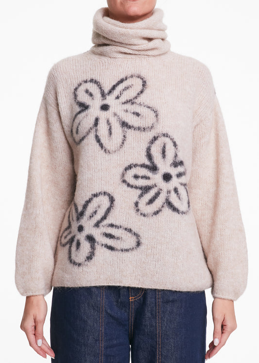 ALESSIA SANTI - Dolcevita misto lana e alpaca, Crema