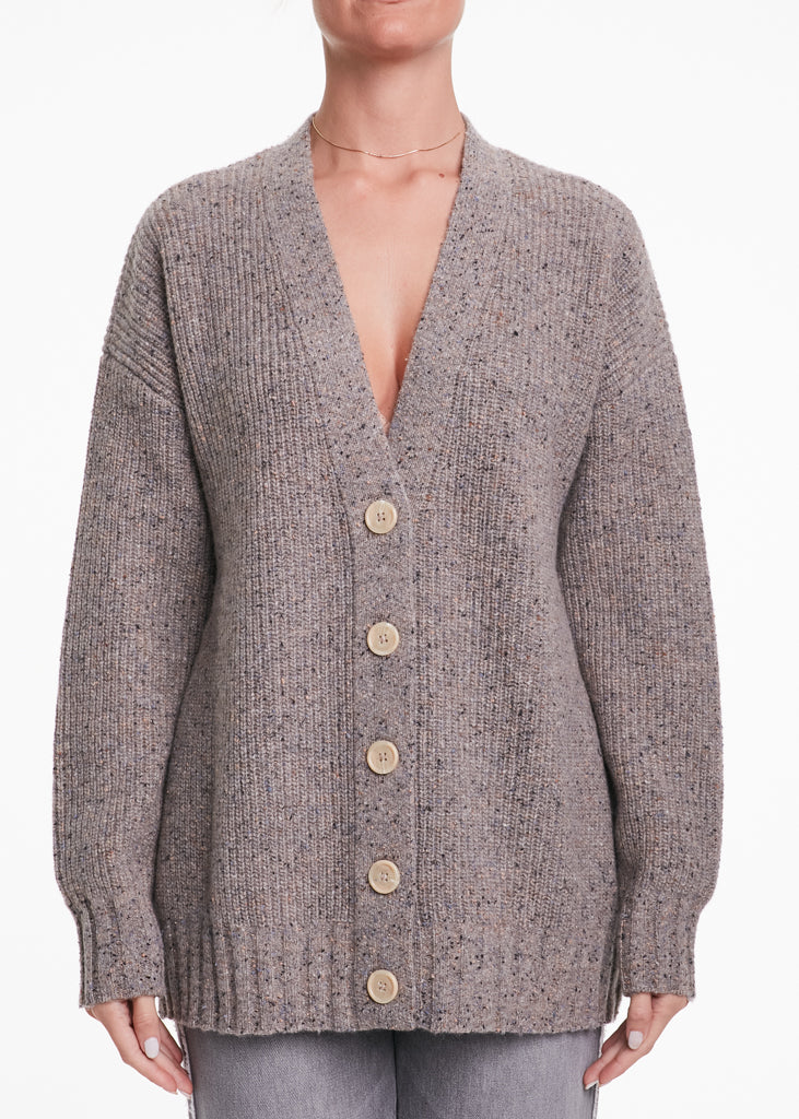 ALESSIA SANTI - Cardigan in lana con inserti, Beige