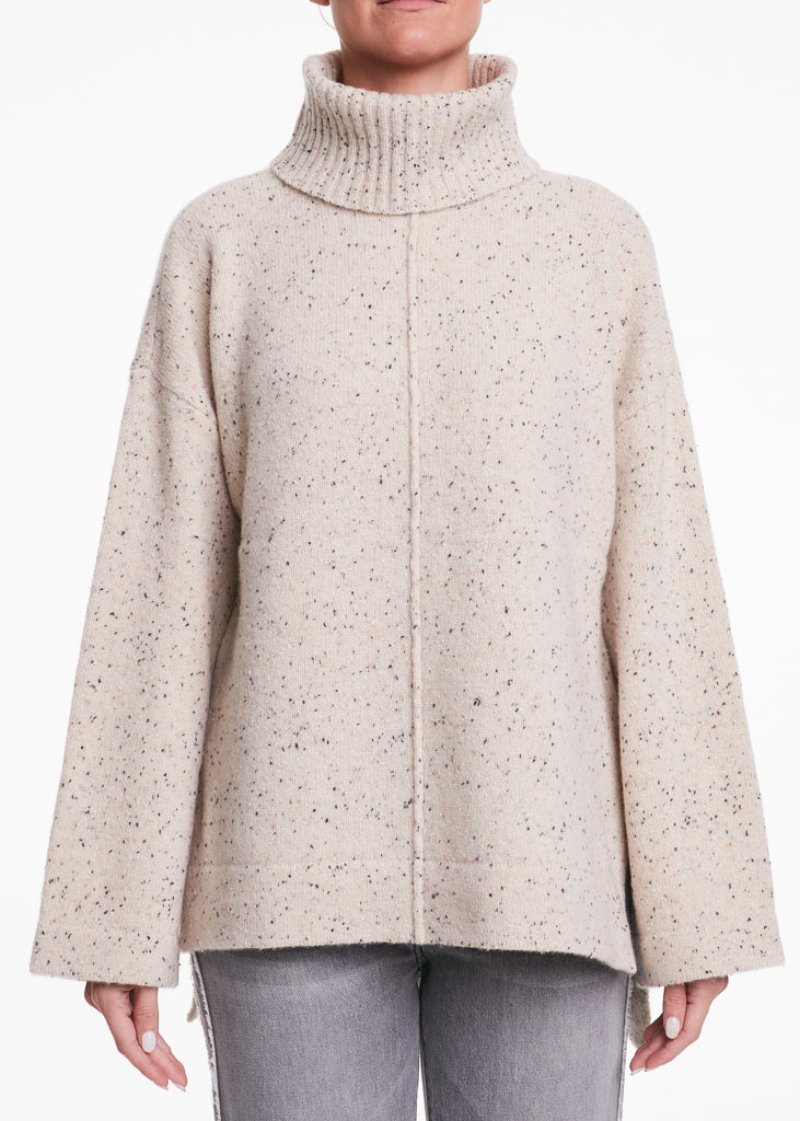 ALESSIA SANTI - Dolcevita in lana con inserti, Crema