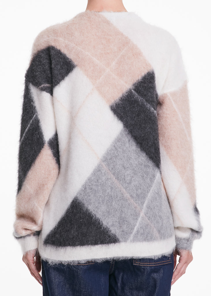 ALESSIA SANTI - Maglia rombi misto lana e alpaca, Beige