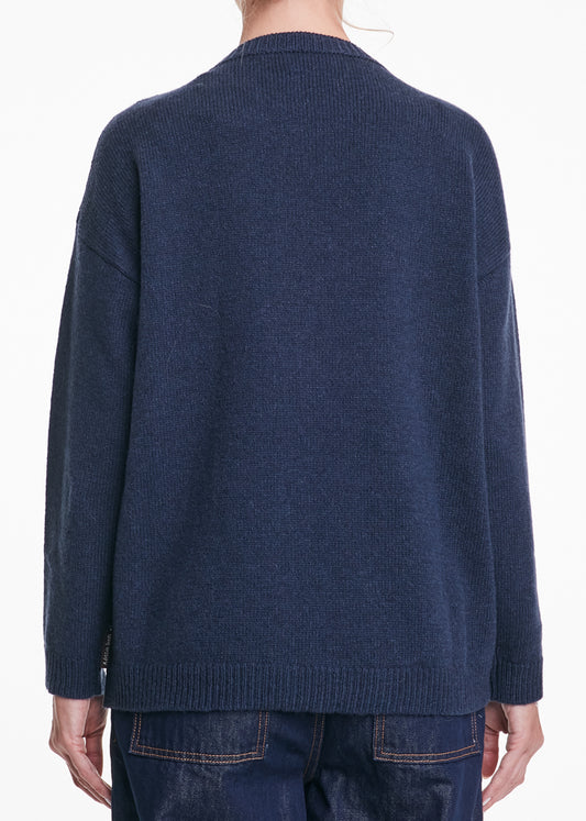 ALESSIA SANTI - Maglia misto lana e cashmere, Navy
