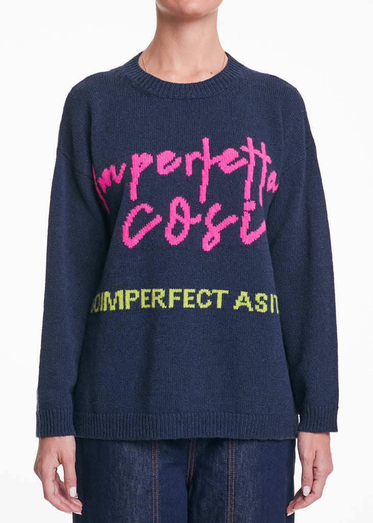 ALESSIA SANTI - Maglia misto lana e cashmere, Navy