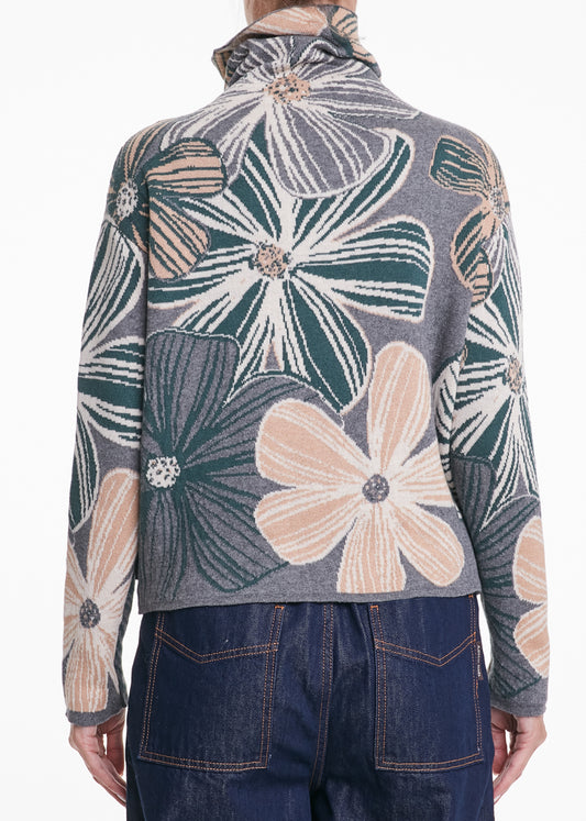 ALESSIA SANTI - Dolcevita stampa floreale, Grigio