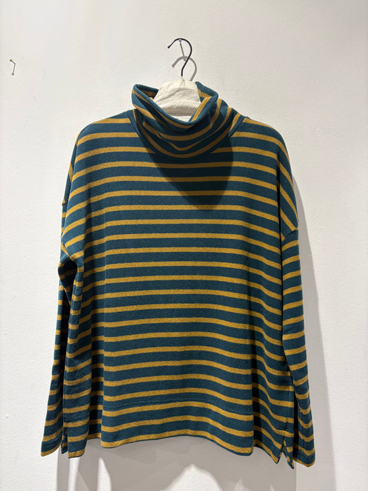 MAMA B - Maglia Jade riga atlantic- caramello
