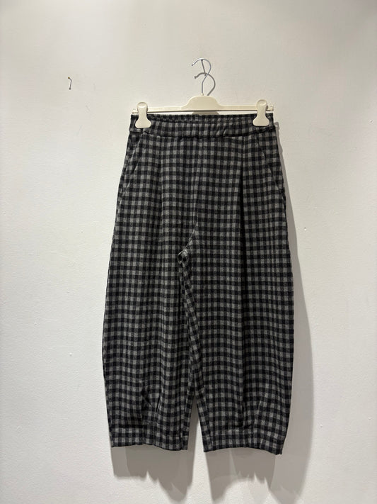MAMA B - Pantalone Bianco JQ - quadri grigio/nero