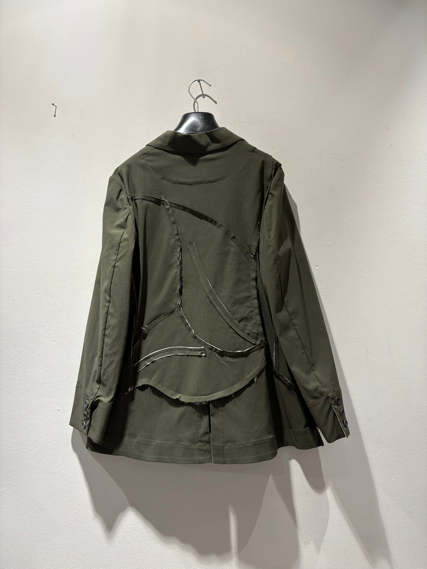 MANESERA - Giacca con inserti e tagli verde militare