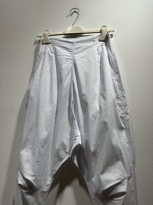 RUNDHOLZ - Pantalone cavallo basso, Bianco