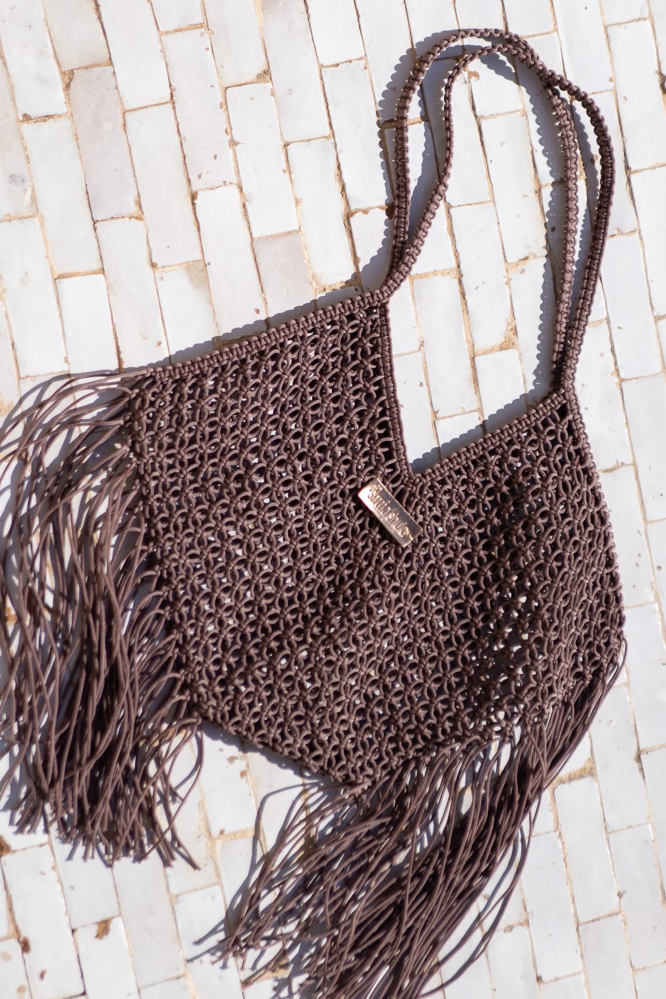 SHUIA SHUIA - Borsa crochet Mouna, Marrone