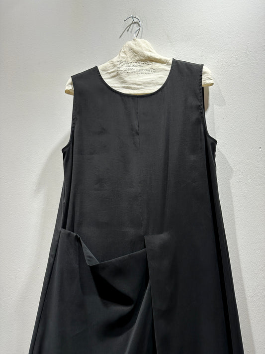 THIPO - Abito maxi tasca Cupro, Nero