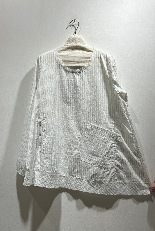 TADASHI - Camicia gessata con tasca