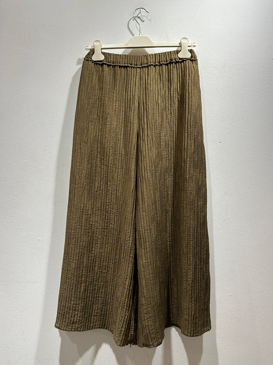 TADASHI - Pantalone nervature a palazzo, Verde