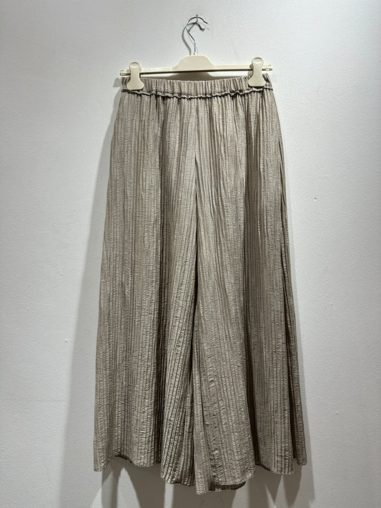 TADASHI - Pantalone nervature a palazzo, Champagne