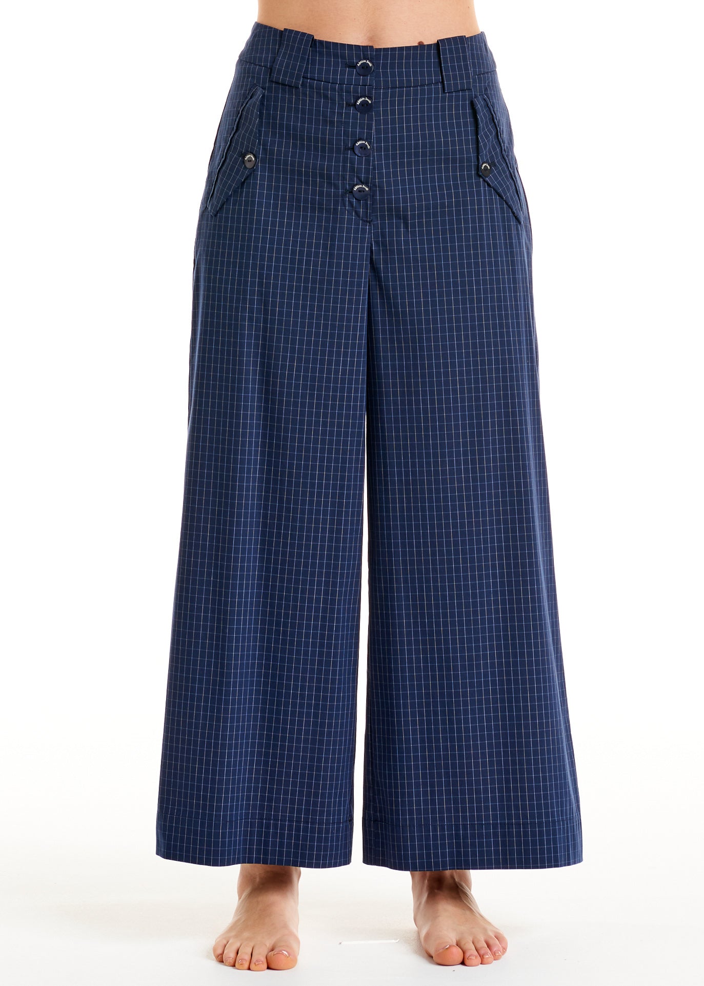 ALESSIA SANTI - Pantalone a quadretti, Blu