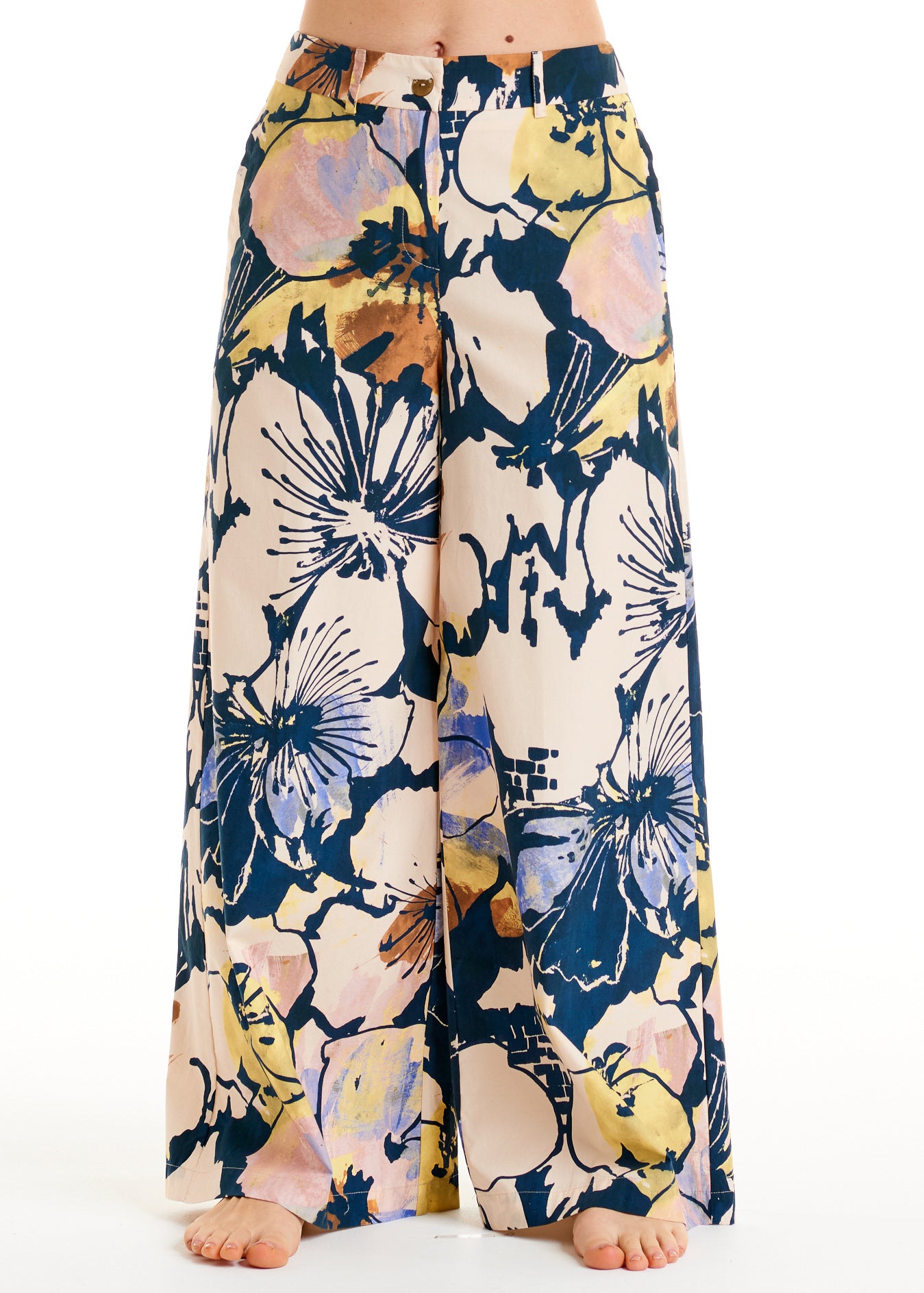 ALESSIA SANTI - Pantalone fantasia floreale, Blu