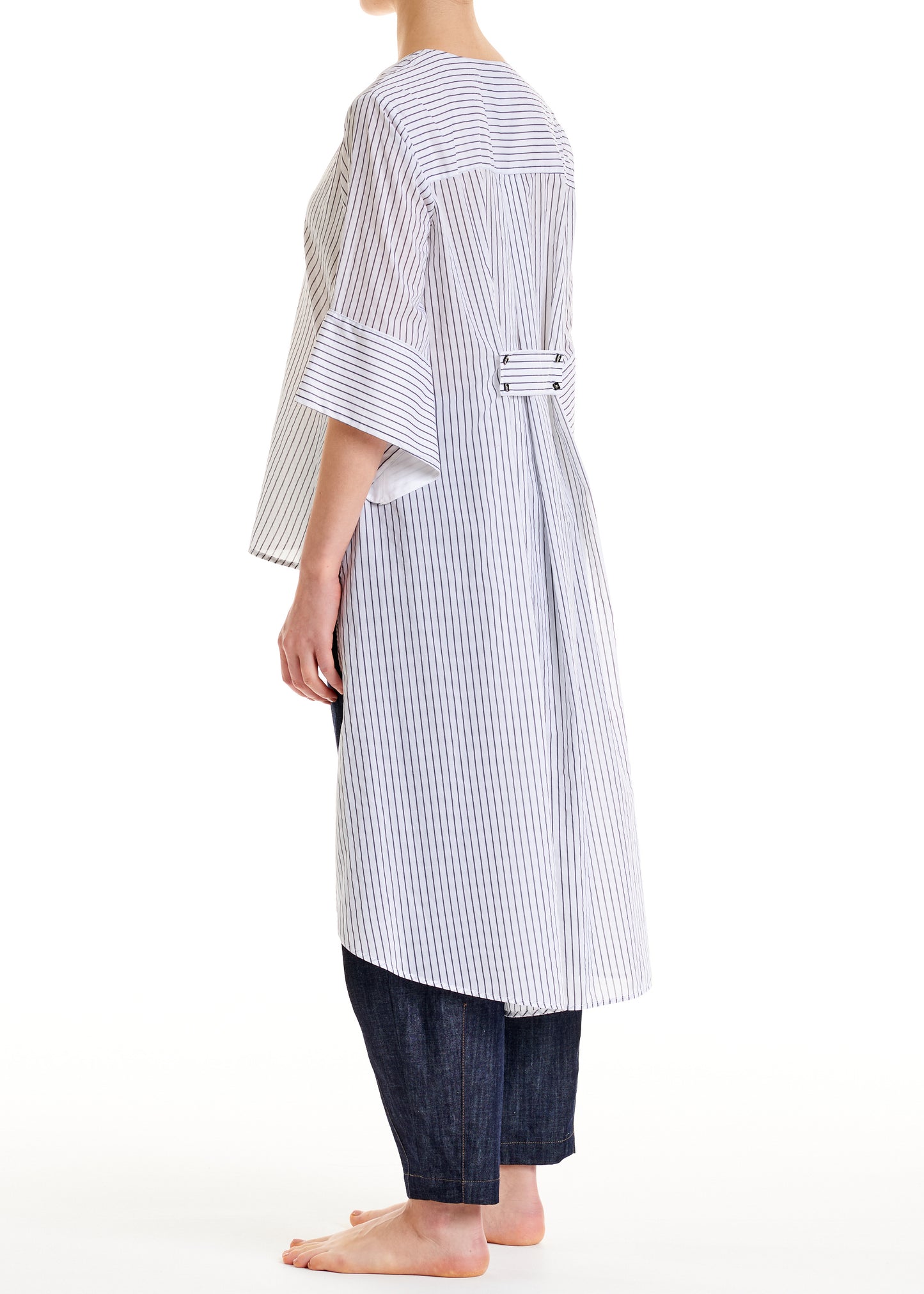 ALESSIA SANTI - Camicia lunga a righe, Blu