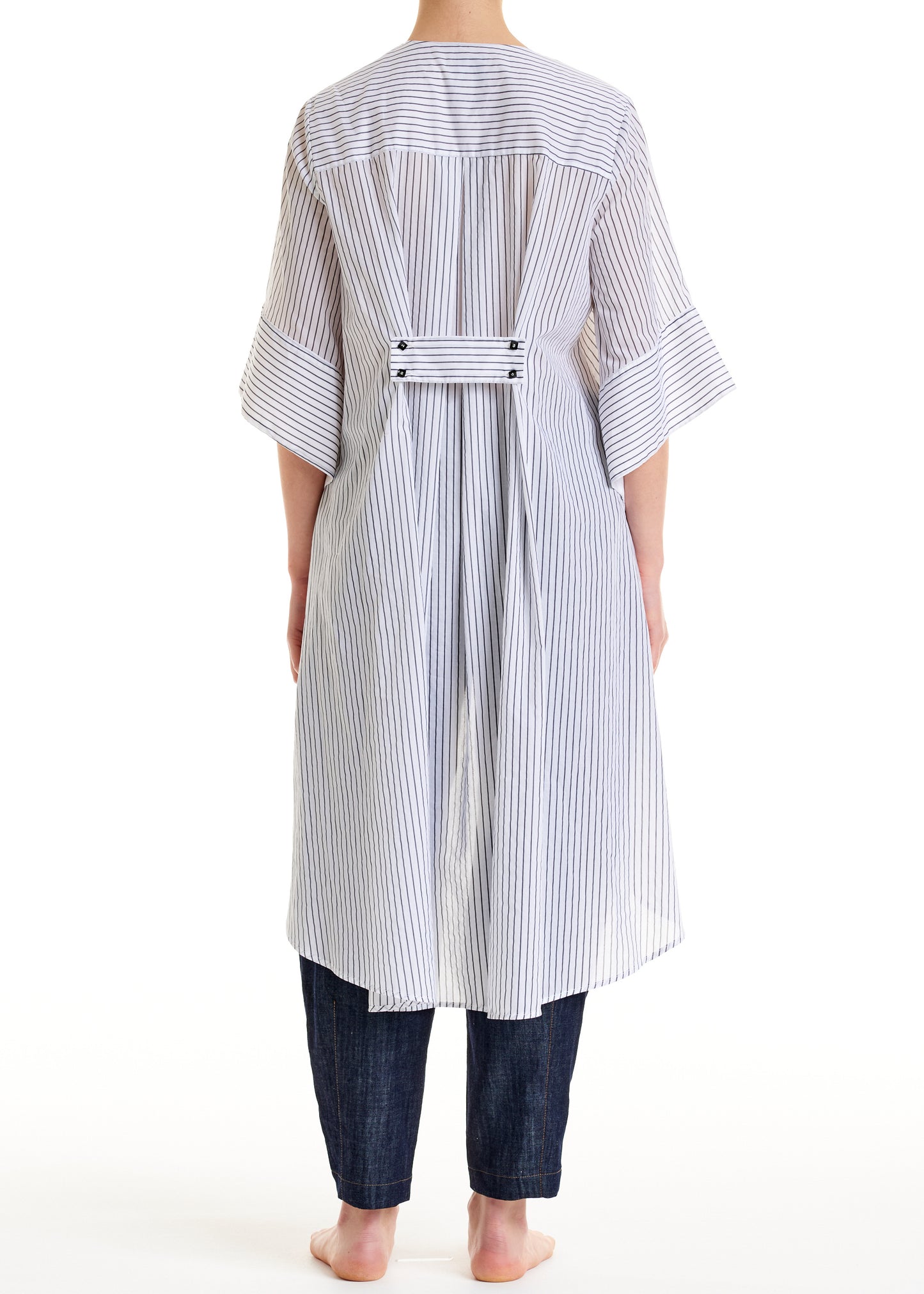 ALESSIA SANTI - Camicia lunga a righe, Blu
