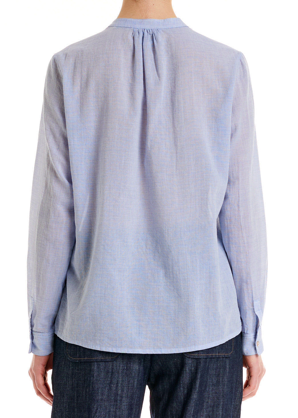 ALESSIA SANTI - Camicia collo coreano, Azzurro