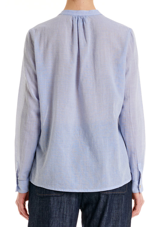 ALESSIA SANTI - Camicia collo coreano, Azzurro