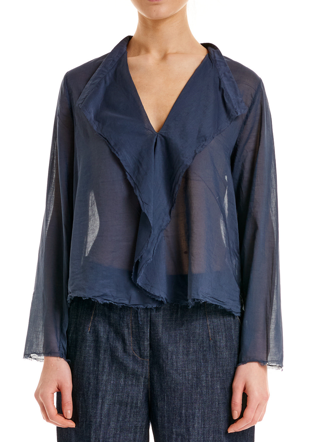 ALESSIA SANTI - Blusa trasparente, Blu