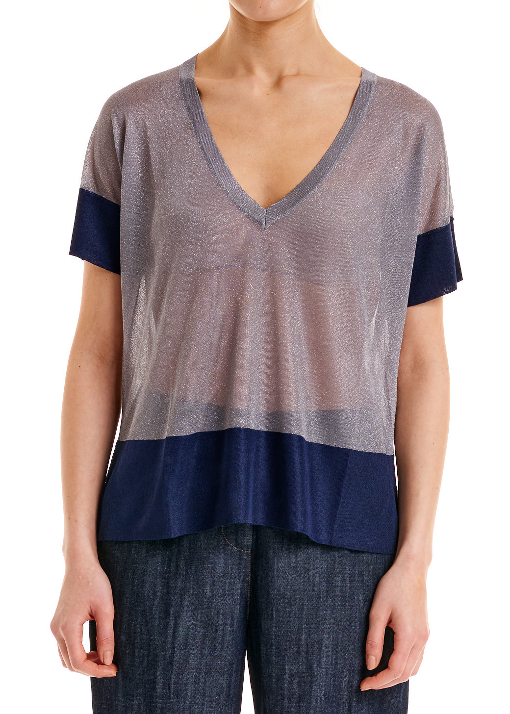 ALESSIA SANTI - T-shirt brillante, Blu