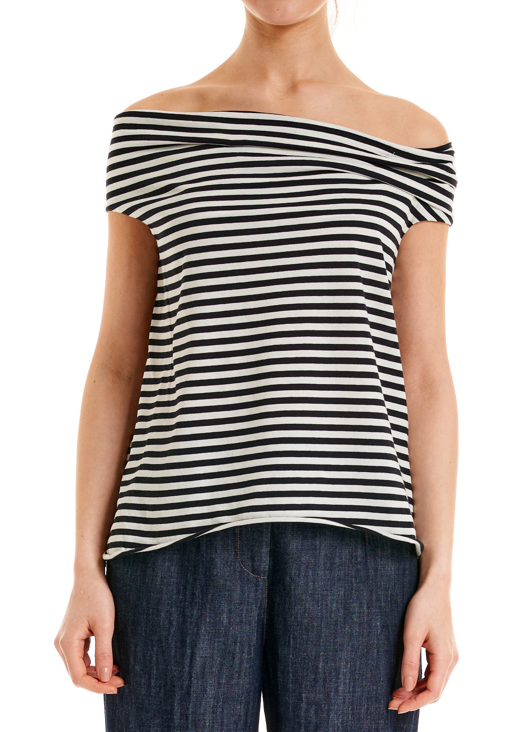 ALESSIA SANTI - T-shirt a righe, Nero