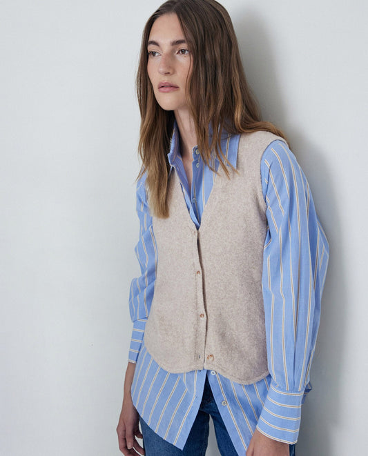 YERSE - Gilet scollo a V, Pietra