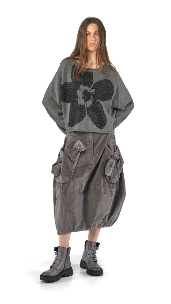 RUNDHOLZ - Gonna fiocco in velluto, Grey