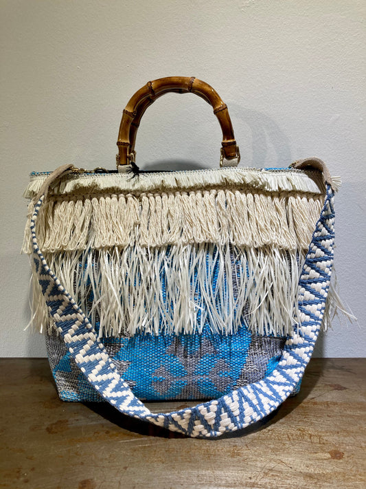 VIAMAILBAG - Borsa Rafia Azzurra